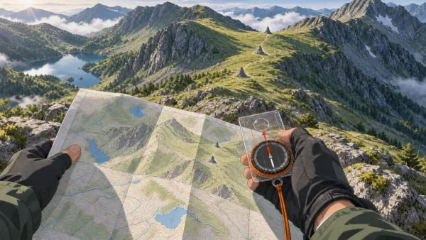 Navigation i bjergene: kort, kompas, terræn og sikrere beslutninger