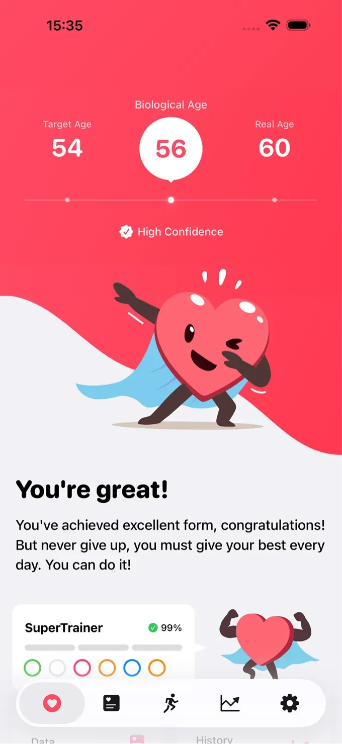 SuperAge app — home screen